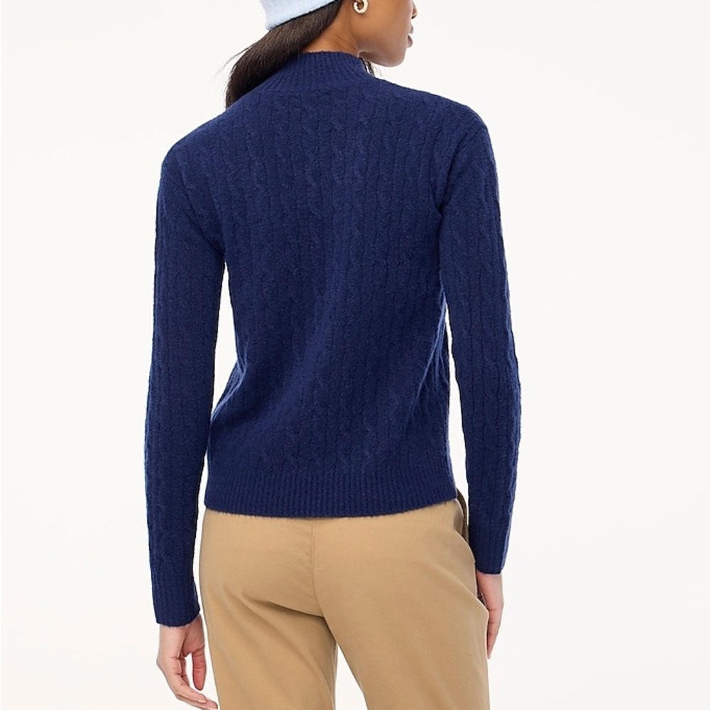 NEW / J.Crew Factory Cable-knit mockneck sweater in extra-soft yarn